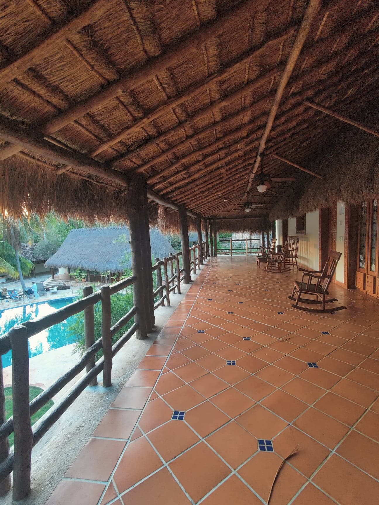 picture of a veranda, in a Mexican lodge